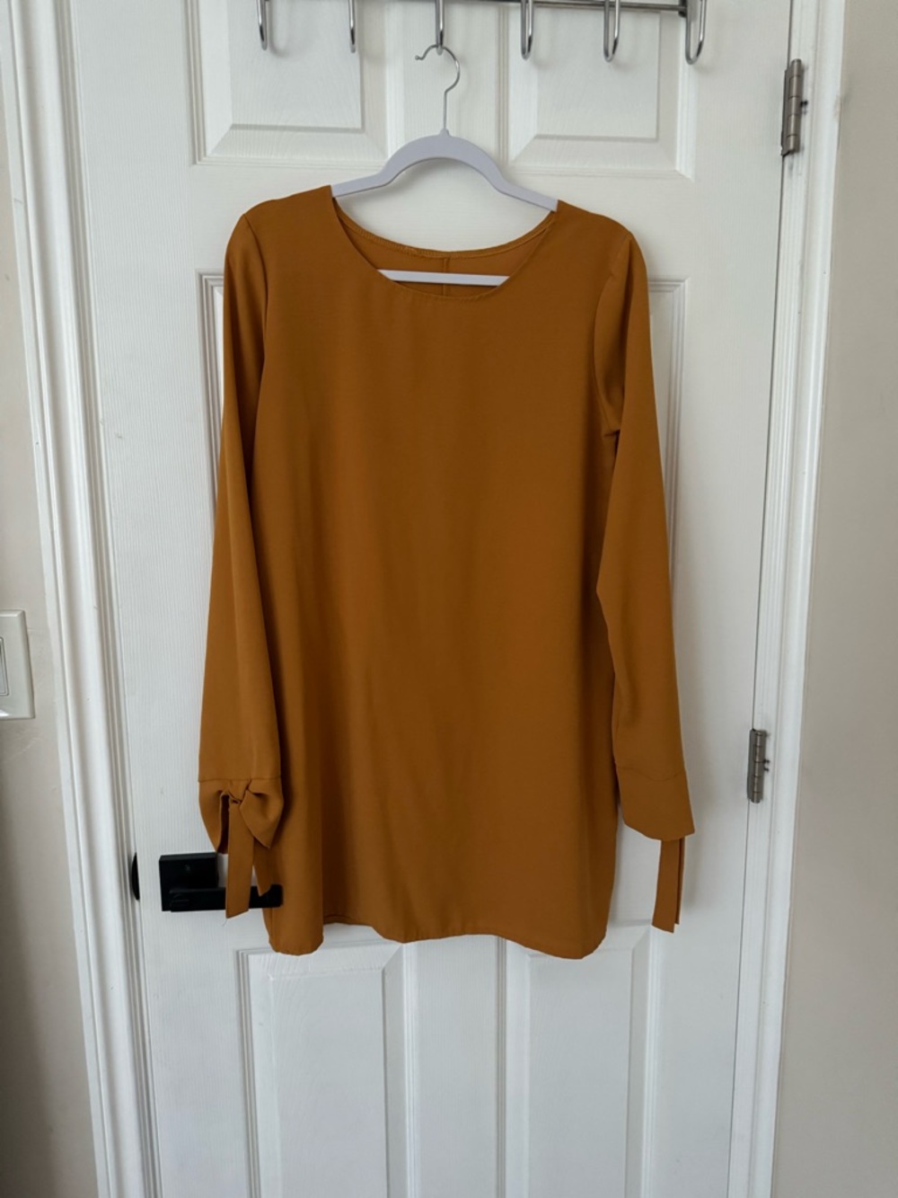 Women's Long Sleeve Tunic Blouse - Mustard
